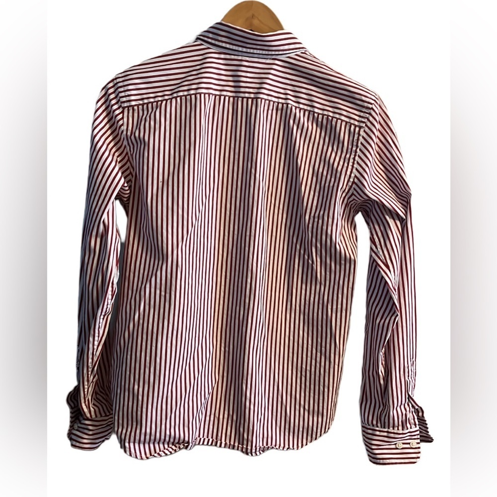 Lauren Ralph Lauren Red and White Striped Shirt 100% Cotton Size Medium - Picture 3 of 3